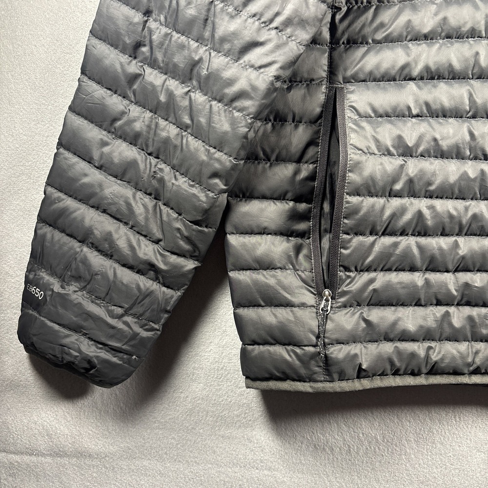 Eddie Bauer 650 Down Puffer Jacket Mens Medium Full Zip Quilted Dark Gray - Picture 5 of 10